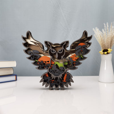 Exquisite Owl Wooden Art Carving: A Timeless Handcrafted Gift for the Family