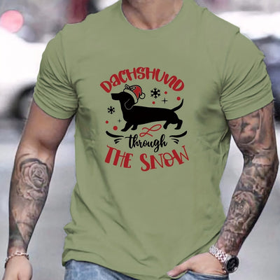 Cartoon Dog Letter Pattern Men's T-Shirt: A Fun and Stylish Choice for Summer and Outdoor Adventures