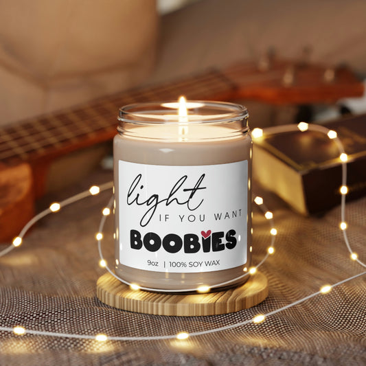 Light If You Want Boobies, Gift For Sexy Night, Soy Candle 9oz CJ09