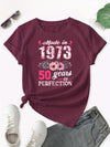 Floral Letter Print Crew Neck T-Shirt: A Casual Short Sleeve Essential for Spring/Summer Fashion