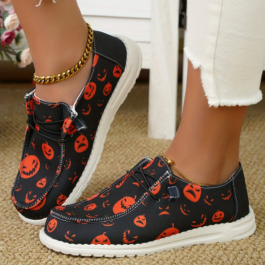 These stylish and lightweight lace-up canvas shoes combine fashion and comfort. The unique pumpkin spice design is perfect for updating your look this Halloween. The soft canvas material and cushioned insole ensure maximum comfort with every step.