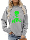 Halloween Skull Print Casual Sports Sweatshirts: Trendy Women's Pullover Sweatshirts for Sporty Style