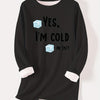 Fashionable and Cozy: Letter Ice Print Pullover Sweatshirt for Women's Fall/Winter Wardrobe