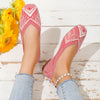Comfortable and Stylish Women's Knitted Square Toe Flat Shoes: The Perfect Slip-On for Casual Walks
