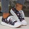 Festive Feet: Women's Christmas-style Canvas Sneakers for Comfy and Stylish Holiday Season