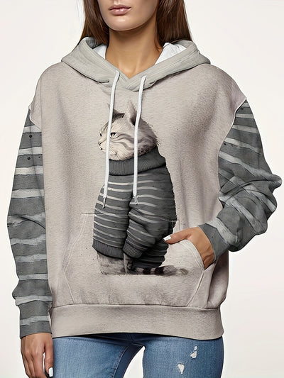 Stylish and Comfortable Women's Casual Drawstring Hoodie with Kangaroo Pocket