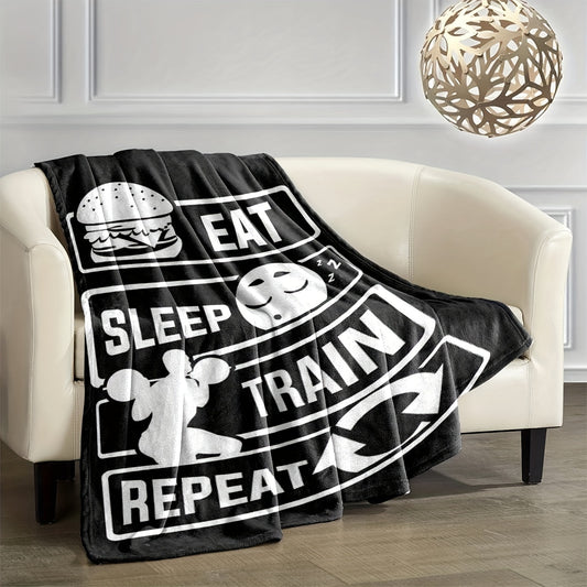 Soft and Cozy Personalized Slogan Print Blanket - Ideal for Travel, Sofa, Bed, Office, and Home Decor - Perfect Birthday or Holiday Gift for Family and Friends - Versatile All-Season Nap Blanket