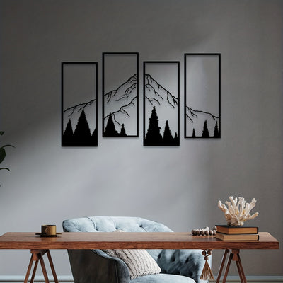 Minimalist Metal Art Mountain Square Wall Decorations for Home and Office