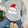 Cozy and Festive: Christmas Hat Print Sweatshirt - A Trendy and Comfortable Women's Clothing Choice for the Holiday Season!