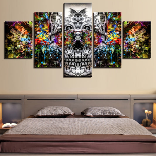 Beautify your home with this 5-piece set of modern art graffiti horror skull posters. Ideal for a unique touch of decoration, these attractive and brightly colored posters are perfect for any room in any home. With vibrant, realistic designs, they make an ideal gift for anyone who appreciates art and décor.