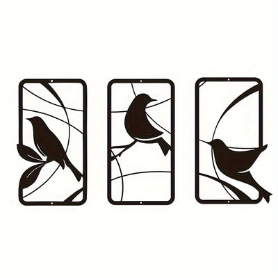 Exquisite Paradise Bird Metal Wall Art Trio: A Stunning Piece for Home Decoration