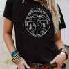 Mountain Prints: Stylish Crew Neck T-Shirt for Women - Perfect for Spring/Summer