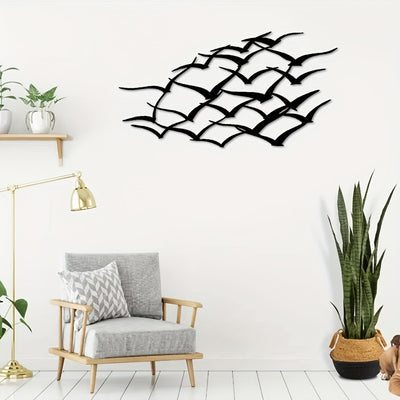 Elevate your space with the elegant steel art of Whimsical Flight: Flock of Birds Metal Wall Decor. This stunning piece adds a touch of whimsy to any room, featuring a flock of birds in flight. Crafted with high-quality steel, it brings both beauty and durability to your walls.