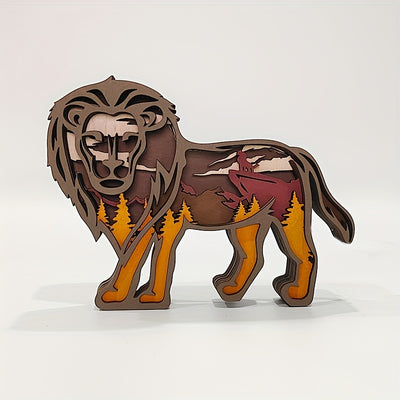 Exquisite Lion Wooden Art Carving Night Light: Perfect for bedroom ambiance and bedtime reading