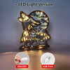 Wolf Head 3D Wooden Art Carving LED Night Light: Nature-inspired Home Décor Perfect for Father's Day