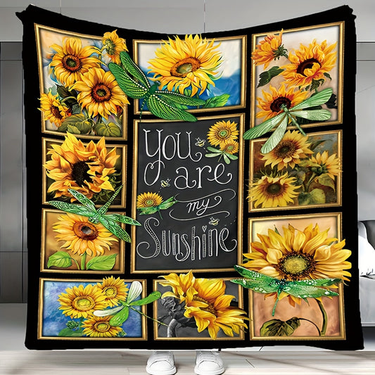Our Dreamy Dragonfly and Sunflower Print Blanket is the perfect addition to your home or office. Its cozy fabric and vibrant colors will keep you warm and comfortable from the couch to the bed, while its fade-resistant materials will ensure it lasts. Enjoy a luxurious addition to any space.
