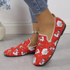 Festive Comfort: Women's Christmas Print Flat Shoes – Lightweight Slip-Ons for Casual Style