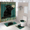 Black Cat Pattern Shower Curtain Set: Transform Your Bathroom with Style and Charm