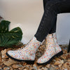 Stylish Women's Floral Combat Boots: Fashionable Round Toe Lace-Up Short Boots for Comfort and Style