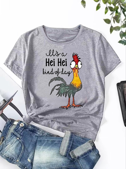 This Chicken Print Crew Neck T-Shirt is perfect for adding a fun, stylish touch to your summer wardrobe. Made from soft cotton fabric, it's breathable and comfortable to wear. The print design is eye-catching and unique and is sure to make you stand out.