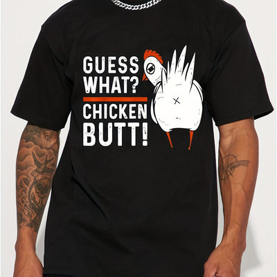 Funky Fowls: Men's Casual Trendy Chicken Print T-shirt – Hip Hop Tees for Summer Holiday Gift