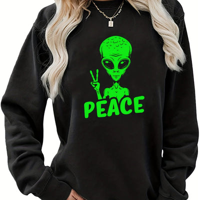 Halloween Skull Print Casual Sports Sweatshirts: Trendy Women's Pullover Sweatshirts for Sporty Style