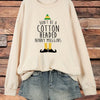 Express Yourself: Creative Slogan Print Plus Size Casual Sweatshirt for Women