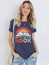 Vibrant Letter Book Print T-Shirt: A Stylish Casual Top for Women's Spring/Summer Wardrobe