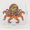 Whimsical Octopus Wooden Art Animal Statues: Charming Desktop and Wall Decor for Men and Kids