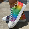 Canvas Shoes for Women with Glitter Rainbow - Stylish and Comfortable Low Top Shoes for Outdoor Activities