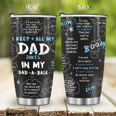 20oz Black with Letter Print Stainless Steel Tumbler - Tumbler Gifts For Dad, Gifts For Daddy, Papa, From Daughter, Son, Wife - Birthday Fathers Day