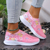 Stylish and Comfortable: Women's Floral Rhinestone Decor Sneakers - Slip-On, Lightweight Casual Shoes