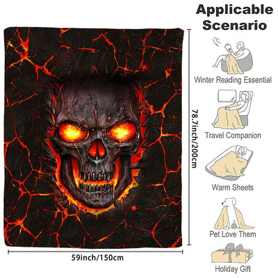 Spookylicious Flannel Blanket: Perfect Gothic Halloween Gift for Kids and Adults, Ideal for Home, Camping, and Travel!