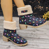 Winter Wonderland: Women's Christmas Style Snow Boots - Cozy Plush Lined Slip-On Short Boots for Thermal Outdoor Comfort