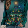 Festive Delight: Christmas Graphic Print Crew Neck T-Shirt – A Stylish Spring/Fall Addition to Women's Wardrobe