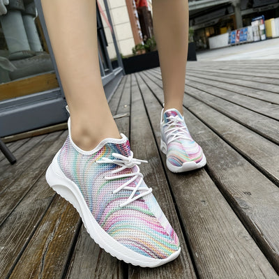 Ultra-Light Lace-Up Mesh Sneakers: Top Choice for Women's Breathable Running and Fashion