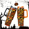 40oz Halloween with Scary Pumpkin Tumbler, Straw & Handle - Perfect for Car, Home & Office Use - Birthday Gift Idea!