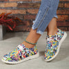Colorful Graffiti Street Style Women's Canvas Shoes - Lightweight, Comfortable, and Stylish - Anti-Slip Lace-Up Walking Shoes