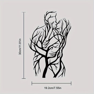 Abstract Metal Tree Art: Man and Woman Wall Decor - A Modern Wall Hanging Tree Wall Sculpture for Artistic Wall Decoration - Perfect Wedding Gift