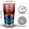 20oz Whimsical Owl Stainless Steel Tumbler - Vacuum Insulated Travel Mug for Women, Perfect Teacher Gift