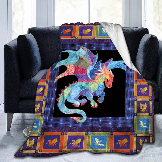 This Dragon Blanket is the perfect gift for any dragon lover. Crafted from soft flannel fabric, the blanket features a vibrant, colorful design of a dragon. Enjoy cuddling up with the Dragon Blanket for a cozy and comforting experience.