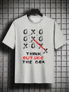 Summer Vibes: Men's Casual 'Think Outside the Box' Print Short Sleeve Crew Neck T-Shirt