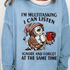 Women's Cute Owl & Letter Print Crew Neck Sweatshirt - Casual Long Sleeve Pullover for Spring & Fall