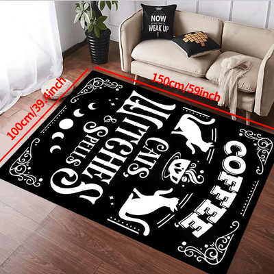 Elevate Your Spooky Décor with our Non-Slip Witch Spells Halloween Rug - Perfect for Any Living Space, Indoors or Outdoors!