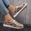 Stylish Women's Ethnic Tribal Printed Canvas Shoes - Comfortable Round Toe Lace Up Low Top Sneakers for Casual Walking