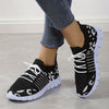 Step into Style and Comfort with Women's Mesh Breathable Print Woven Sneakers