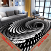 Abstract Geometric Area Rug: Vortex Illusion Carpet for Living Room, Entrance, and Bathroom Décor