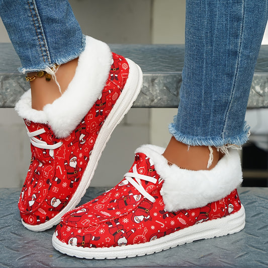 Stay cozy and festive with these Women's Santa Claus Canvas Shoes. Constructed from lightweight and breathable canvas, they are perfect for the holiday season. With a festive print and festive lining, they bring a festive touch to any wardrobe. Get ready to make a statement this Christmas!