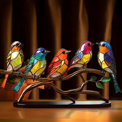Enchanting Five Birds Sculpture Metal Art: A Whimsical Addition to Your Christmas Decor and Garden Art
