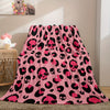 Cozy and Stylish: Pink Skull Leopard Print Flannel Blanket, Perfect for Couch, Sofa, Office, Bed, Camping, and Traveling